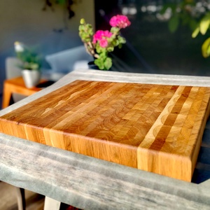 Tocator premium de bucatarie din lemn de stejar, end-grain, 39 X 29 X 3.5 cm - Artynos.ro
