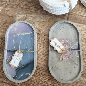 Tavite din beton pentru suport lumanari/ghivece cu model tematic - accesorii nuntă - materiale decor pentru nuntă - lumânări de nuntă și suport lumânări - Artynos.ro