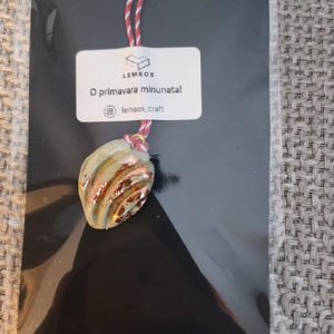 Martisor ceramica, foita aurita - Artynos.ro