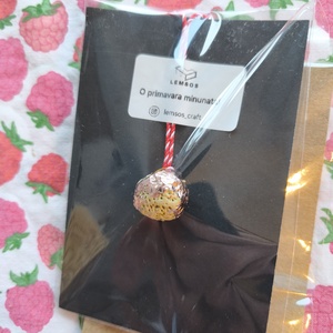 Martisor ceramica, foita aurita - bijuterii - mărțișor - Artynos.ro