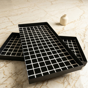 Tava neagra din mozaic de sticla neagra 40x20 cm - casă & stil de viață - echipamente de bucătărie - accesorii de servire - tăvițe - Artynos.ro