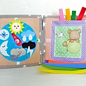 Carte textila cu 10 jocuri de dezvoltare ,jocuri de tip Montessori ,activitati potrivite pentru 3 ani + - jucării și echipamente pentru copii - cărți pentru copii, cărți textile - Artynos.ro