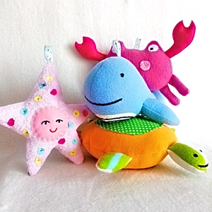 Jucarii de plush cu tema marina , fa-ti singur carusel pentru bebe ,jucarii pentru aparat de gimnastica. - Artynos.ro