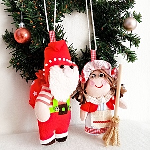 Set de 2 Păpuși Decorative , Ornament pentru Pomul de Crăciun , Aranjament de Sărbători. - accesorii de crăciun - decorațiuni de crăciun de casă - decorațiuni pentru pomul de crăciun - Artynos.ro