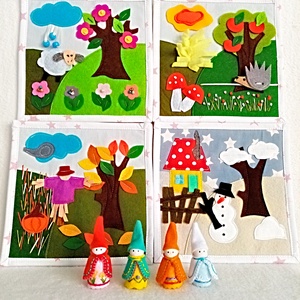 4 Anotimpuri si 4 papusi din lemn ,jucarie educativa pentru prescolari. - Artynos.ro