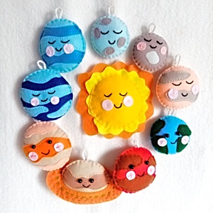 Planete din fetru pe intelesul copiilor . - jucării și echipamente pentru copii - jocuri de gândire - curcubeu montessori, jocuri waldorf - Artynos.ro