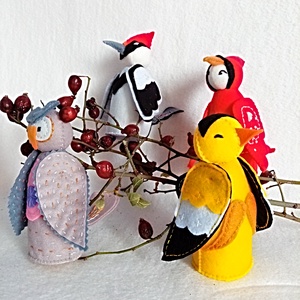 Pasari din fetru pentru baby mobile sau ghirlanda de primavara. - jucării și echipamente pentru copii - plușuri - figurine de pluș - Artynos.ro