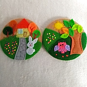 Suporturi din fetru brodat ,cadou unic pentru Pasti. - casă & stil de viață - decorațiuni de casă - decorațiuni de masă și rafturi - decorațiuni de masă - Artynos.ro