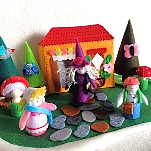 Hansel și Gretel � Set de joacă din lemn pentru preșcolari . - jucării și echipamente pentru copii - jocuri de gândire - curcubeu montessori, jocuri waldorf - Artynos.ro
