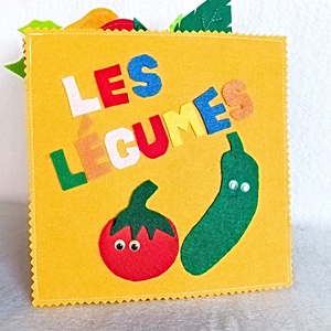 Carte educativa Montessori cu legume din fetru. - Artynos.ro