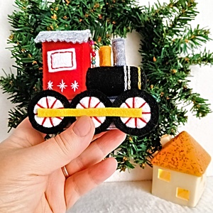 Ornament Locomotiva pentru Bradul de Craciun. - crăciun - decorațiuni de crăciun de casă - figurine pentru pomul de crăciun - Artynos.ro