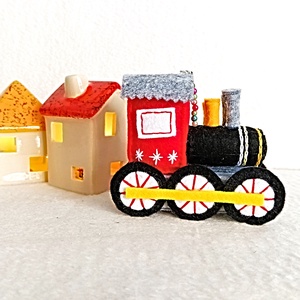 Ornament Locomotiva pentru Bradul de Craciun. - crăciun - decorațiuni de crăciun de casă - figurine pentru pomul de crăciun - Artynos.ro