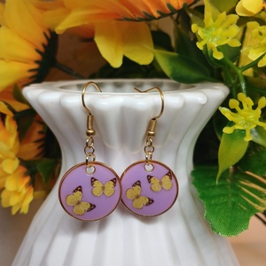 Cercei handmade Fluturi Model 4, Bijuterii, Cercei, Cercei din rasina, , Adauga o pata de culoare si delicatete tinutei tale cu acesti cercei unici, realizati manual din ra..., ARTYNOS