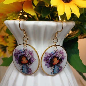 Cercei handmade fetita, Bijuterii, Cercei, Cercei din rasina, Confectionarea bijuteriilor, Adauga o pata de culoare si delicatete tinutei tale cu acesti cercei unici, realizati manual din ra..., ARTYNOS