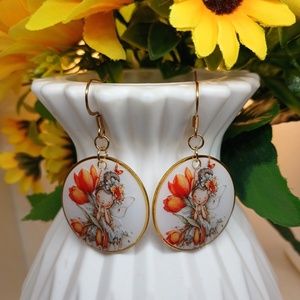 Cercei handmade zana, Bijuterii, Cercei, Cercei din rasina, Confectionarea bijuteriilor, Adauga o pata de culoare si delicatete tinutei tale cu acesti cercei unici, realizati manual din ra..., ARTYNOS
