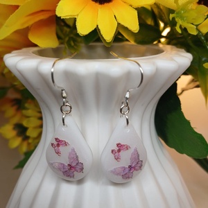 Cercei handmade fluturi, Bijuterii, Cercei, Cercei din rasina, Confectionarea bijuteriilor, Adauga o pata de culoare si delicatete tinutei tale cu acesti cercei unici, realizati manual din ra..., ARTYNOS
