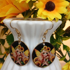 Cercei handmade zana floarea soarelui - Artynos.ro