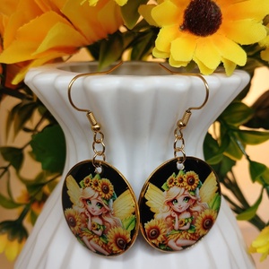 Cercei handmade zana floarea soarelui - Artynos.ro
