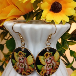Cercei handmade zana floarea soarelui - Artynos.ro