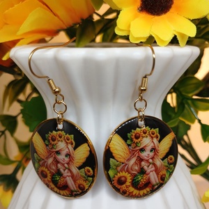 Cercei handmade zana floarea soarelui - Artynos.ro