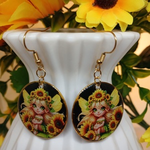 Cercei handmade zana floarea soarelui - Artynos.ro