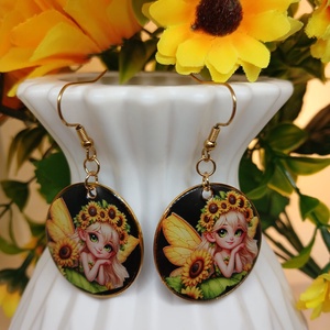 Cercei handmade zana floarea soarelui - Artynos.ro
