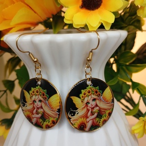 Cercei handmade zana floarea soarelui - Artynos.ro
