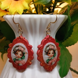 Cercei handmade Red Scarlet - Artynos.ro
