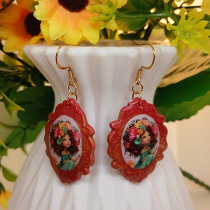 Cercei handmade Red Scarlet - Artynos.ro
