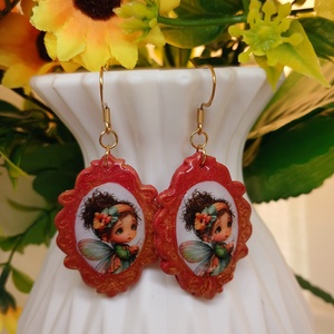 Cercei handmade Red Scarlet - Artynos.ro