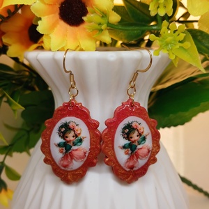 Cercei handmade Red Scarlet - Artynos.ro