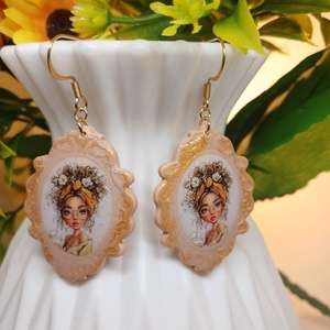 Cercei handmade Pretty Lady, Bijuterii, Cercei, Cercei din rasina, , ARTYNOS