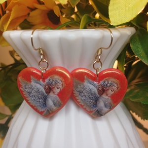 Cercei Angel Heart - bijuterii - cercei - cercei din rășină - Artynos.ro