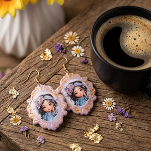 Cercei Lavander Dream, Bijuterii, Cercei, Cercei din rasina, , Adauga o pata de culoare si delicatete tinutei tale cu acesti cercei unici, realizati manual din lu..., ARTYNOS