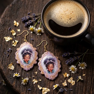 Cercei Lavander Dream, Bijuterii, Cercei, Cercei din rasina, , Adauga o pata de culoare si delicatete tinutei tale cu acesti cercei unici, realizati manual din lu..., ARTYNOS