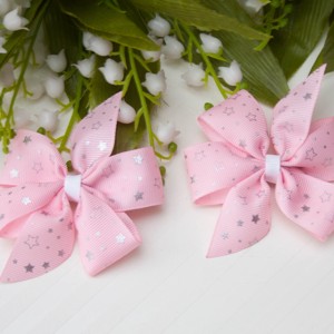 Clema de par cu funda - Roz deschis cu stele, Imbracaminte si moda, Accesorii par, Clema de par si ac de par, , ARTYNOS