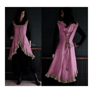 ESTELLA - vestă gotică romantică / cherry-yoghurt - îmbrăcăminte și modă - haine damă - vestă femei - Artynos.ro