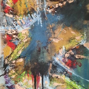 Evenimentul II - pictura abstracta incadrata de artist. Lucrari de Zsolt Böszörményi Kovács, , , ARTYNOS