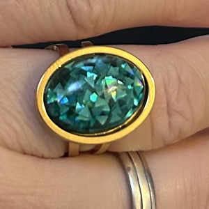 Set bijuterii handmade unicat din rasina inel + cercei+pandativ - Artynos.ro