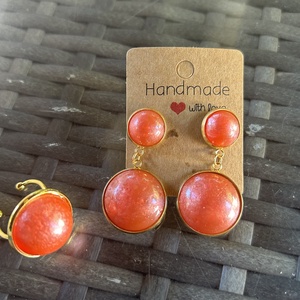 Set bijuterii handmade unicat din rasina inel + cercei - bijuterii - seturi de bijuterii - Artynos.ro