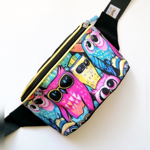 Borseta clasica LIBELULA - bufnite funky, Geanta si husa, Saci biciclete, genti sport, Geanta sport, Cusatura, ARTYNOS
