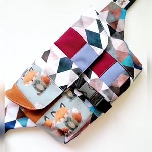 Borsetă cu clapetă LIBELULA - patchwork vulpițe - Artynos.ro