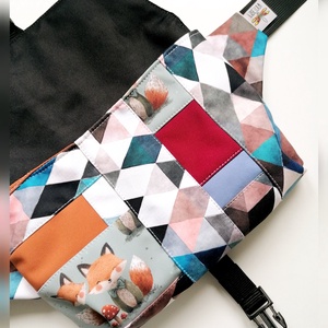 Borsetă cu clapetă LIBELULA - patchwork vulpițe - geantă și husă - genți de umăr și genți de mână - geantă de umăr sling - Artynos.ro