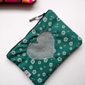 Portfard cu inima LIBELULA - flori de gheata, Genti si portofele, Genti cosmetice, Cusatura, ARTYNOS