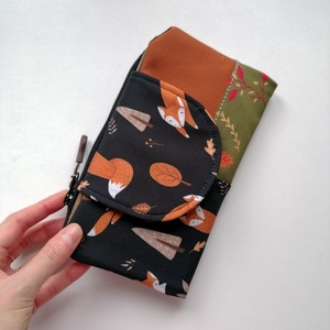 Portofel mare LIBELULA - frunze si vulpi, Genti si portofele, Portofele, huse, suporturi, Portofele, Portofele dama, Cusatura, ARTYNOS