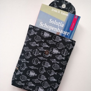 Husă carte LIBELULA - pești - cărți și creații cu tematică muzicală, cadouri - husă de carte - Artynos.ro