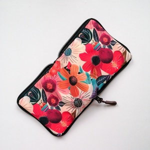 Portofel pătrat LIBELULA - flori colorate - genți și portofele - portofele, huse, suporturi - portofele - portofele damă - Artynos.ro