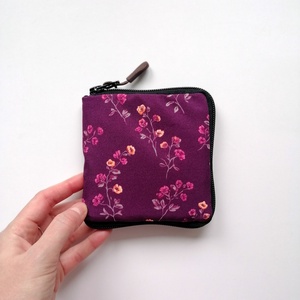 Portofel patrat LIBELULA - crengute bordeaux, Genti si portofele, Portofele, huse, suporturi, Portofele, Portofele dama, Cusatura, ARTYNOS