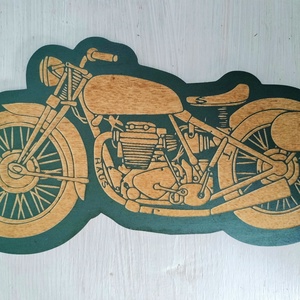 Motocicletă , Casă & Stil de viață, Accesorii pentru decorat casa, Decorațiuni de pereți, decorațiuni suspendate, Placă decorativ, Prelucrarea lemnului, ARTYNOS