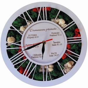 Ceas cu licheni cu mesajul: God says you are, Dumnezeu promite sau mesaj personalizat - casă & stil de viață - decorațiuni de casă - decorațiuni de pereți - ceasuri de perete - Artynos.ro